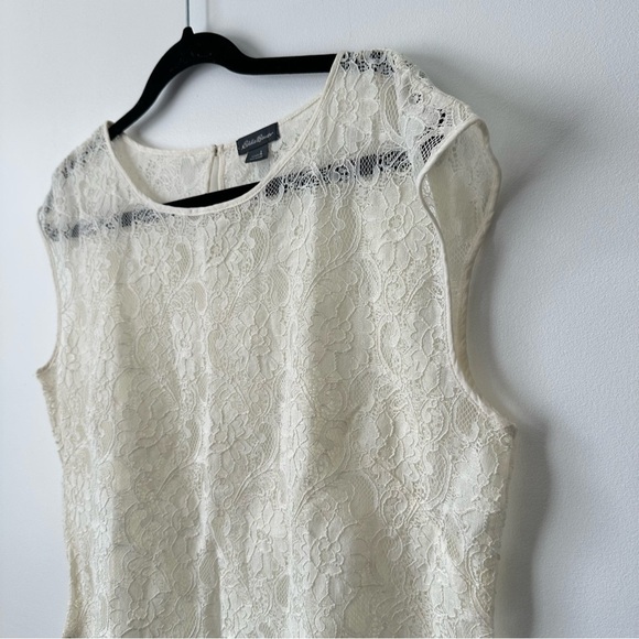 Eddie Bauer Cream Lace Sleeveless Blouse - Picture 8 of 9